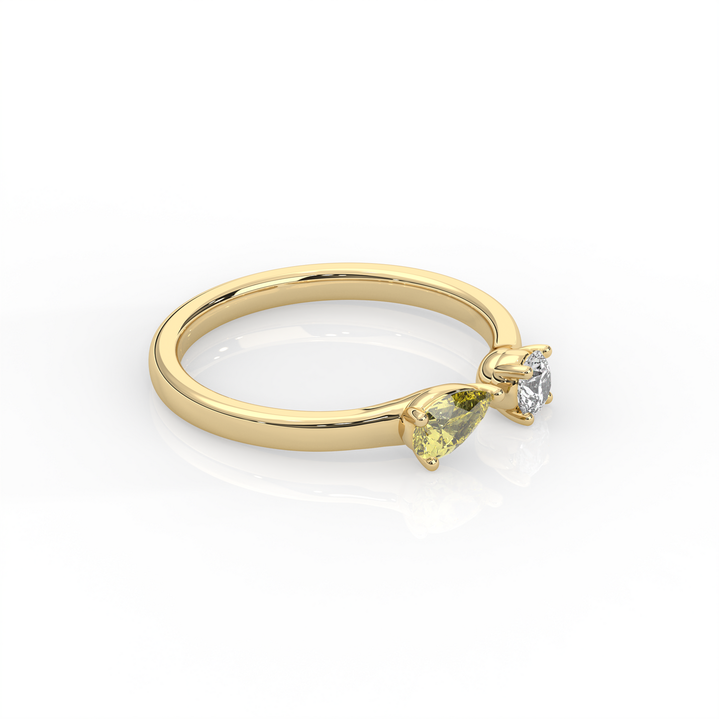 Open mix shape diamond ring