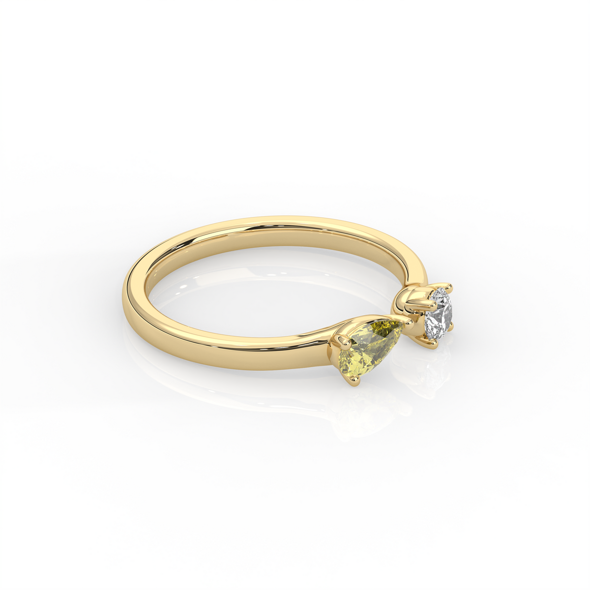 Open mix shape diamond ring