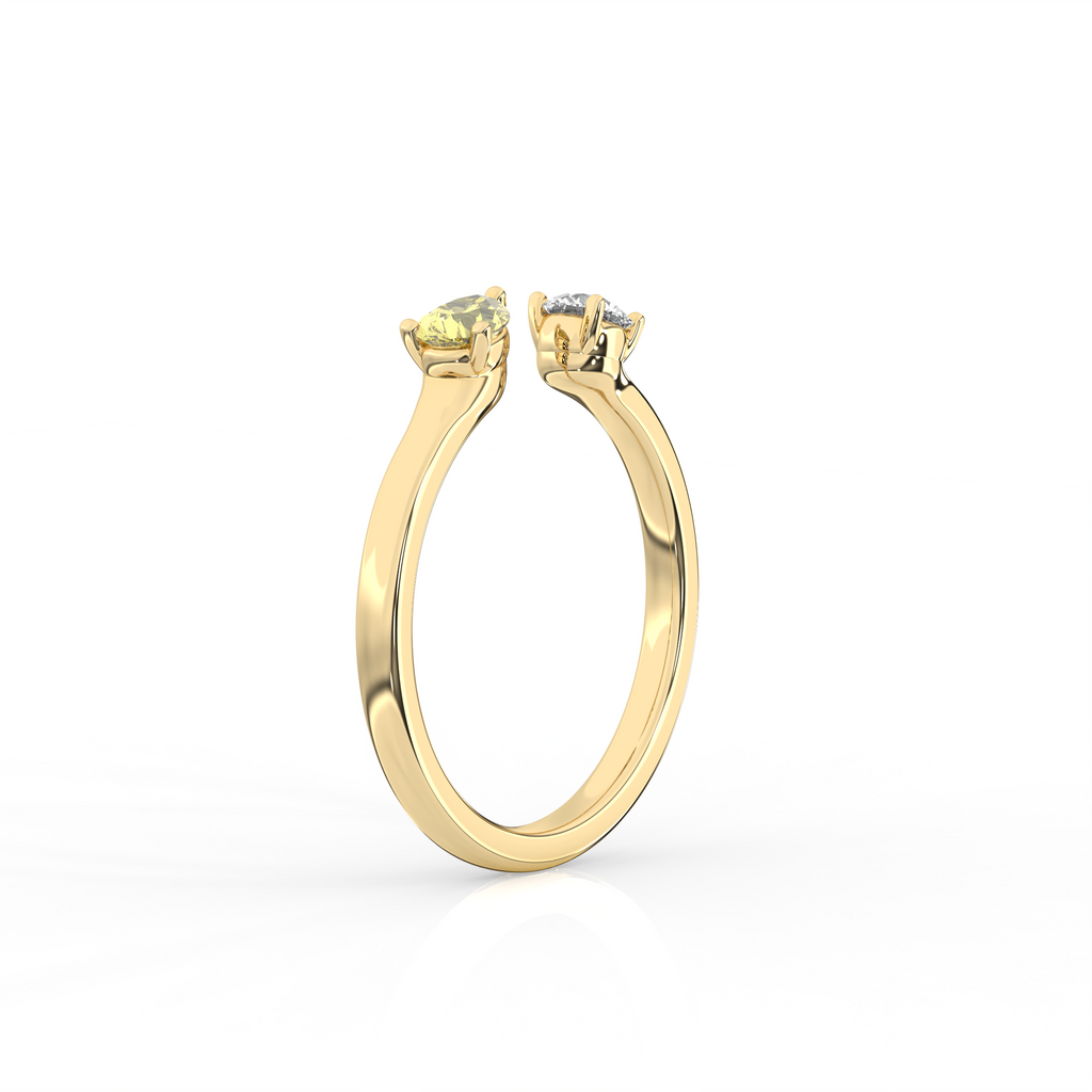Open mix shape diamond ring