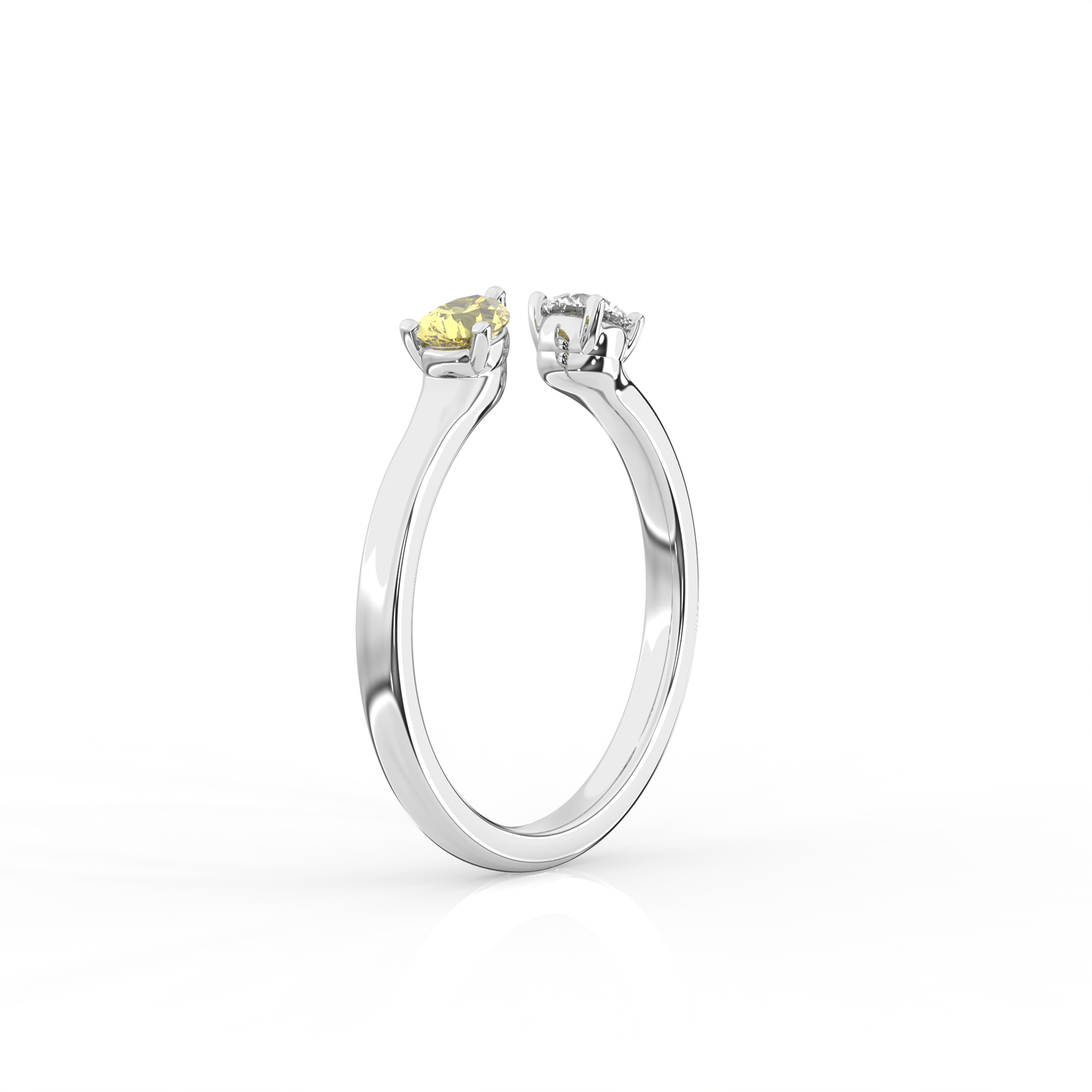 Open mix shape diamond ring