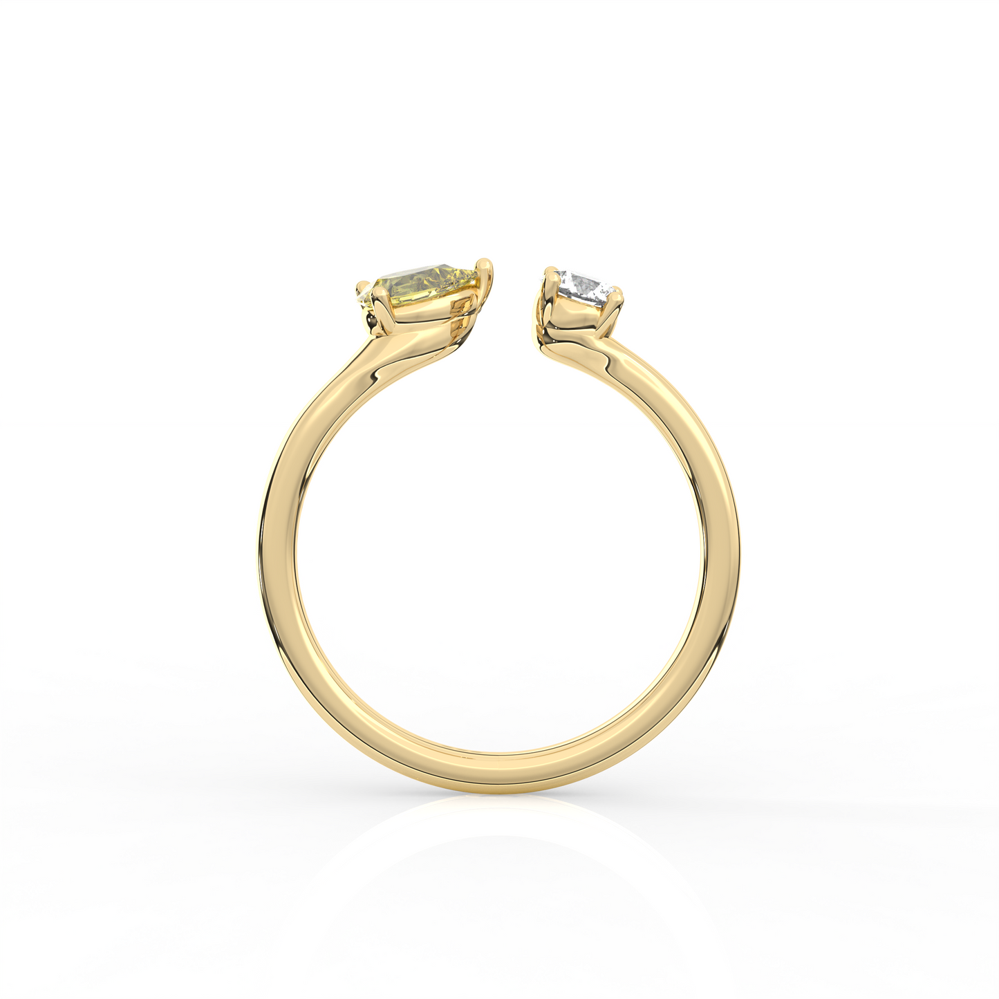 Open mix shape diamond ring