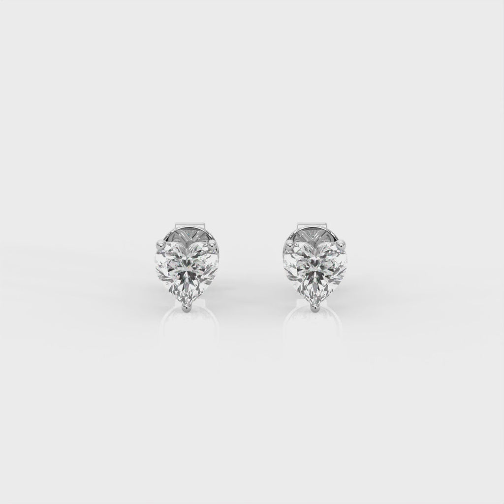 Mini Heart Diamond Stud Earrings