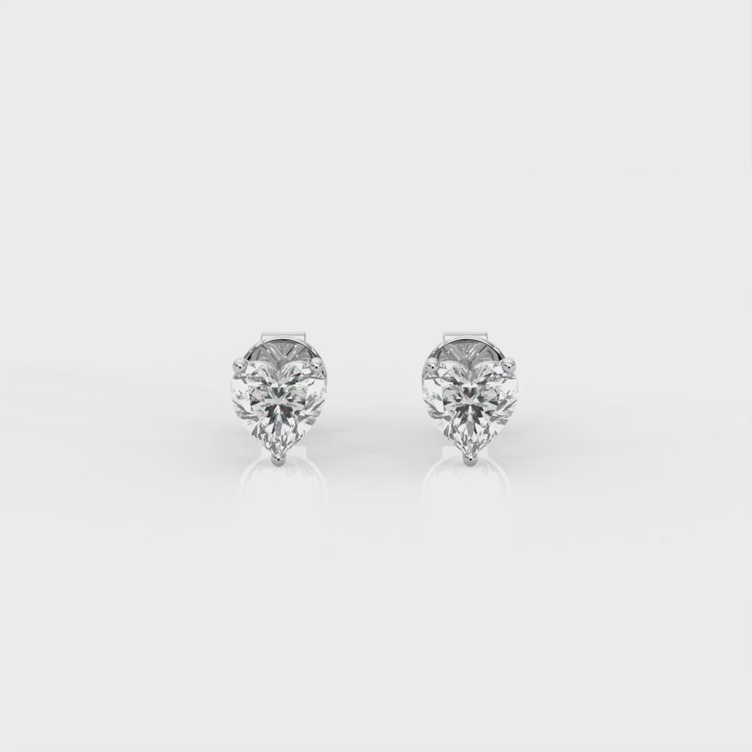 Mini Heart Diamond Stud Earrings