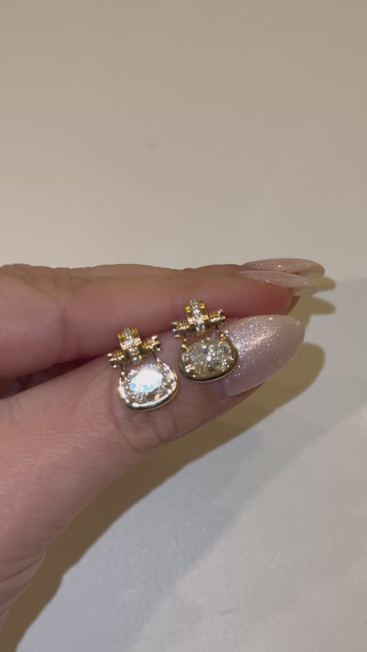 Vintage Oval Dangle Earrings