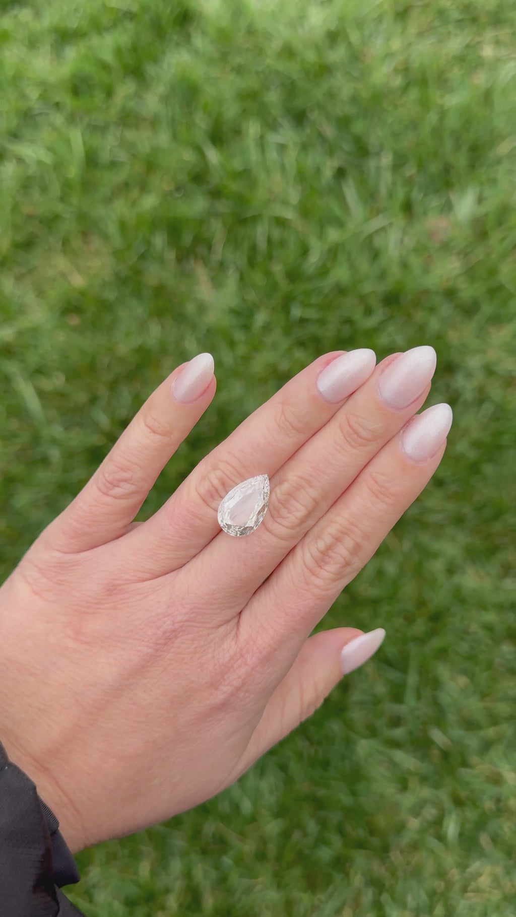 6.79 F VVS2 Pear Rose Cut Diamond